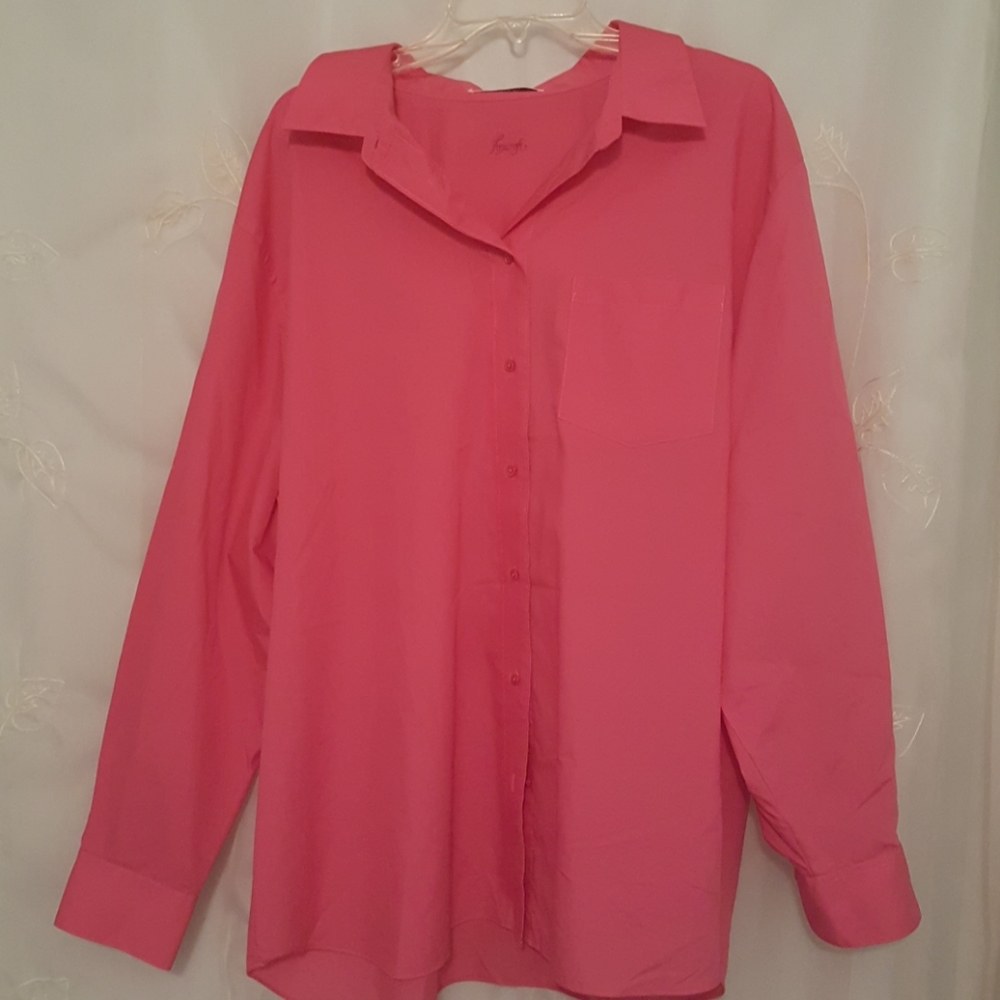 Foxcroft wrinkle-free pink blouse